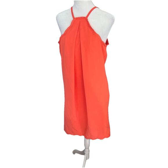 Trina Turk Dress Size 0 Salmon Above Knee Length Sleeveless Halter Neck MSRP$179 - Picture 1 of 9